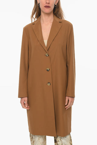 Solid Color Single Breasted Coat