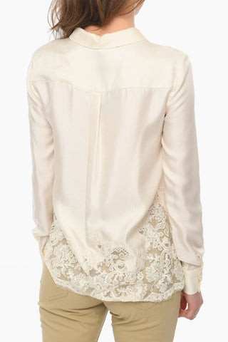 Silk Blouse With Lace Bottom