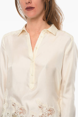 Silk Blouse With Lace Bottom
