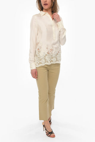 Silk Blouse With Lace Bottom