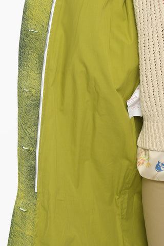 Tie-dye Effect Oversize Overcoat with Hood and Flap Pockets