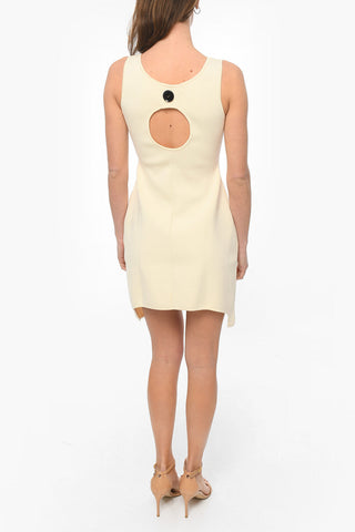 Compact-viscose-knit Flared Sleeveless Dress