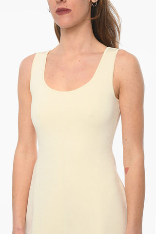 Compact-viscose-knit Flared Sleeveless Dress