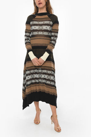 See Trough Detail RUG JACQUARD Cotton Blend Dress