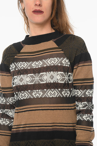 See Trough Detail RUG JACQUARD Cotton Blend Dress
