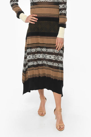 See Trough Detail RUG JACQUARD Cotton Blend Dress