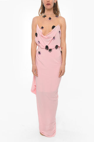 Mesh Detail Asymmetric Dress with Sequines