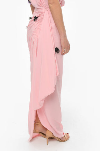 Mesh Detail Asymmetric Dress with Sequines