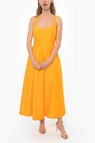 Vestito Svasato ORANGE con Spalline Criss Cross