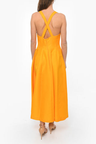 Vestito Svasato ORANGE con Spalline Criss Cross