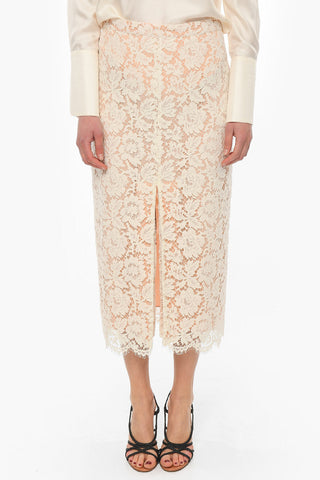 Long Lace Skirt with Slip and Front Slit
