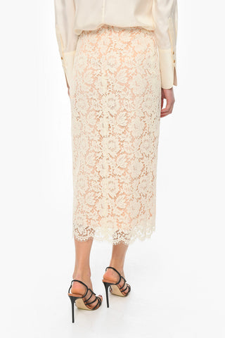 Long Lace Skirt with Slip and Front Slit