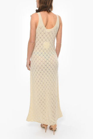 Sleeveless Openwork Cashmere Maxidress