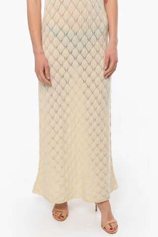 Sleeveless Openwork Cashmere Maxidress