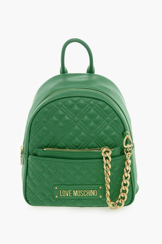 LOVE Quilted Faux Leather Backpack with Matched Pouch