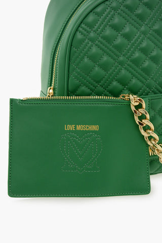 LOVE Quilted Faux Leather Backpack with Matched Pouch