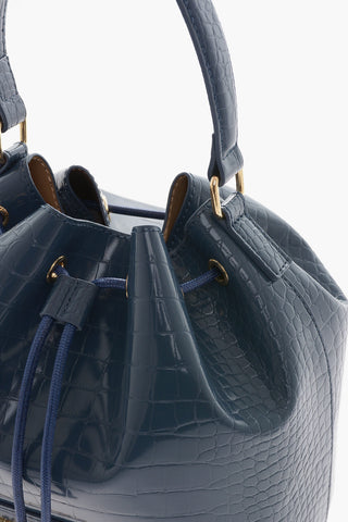 LOVE Bucket Bag aus Kunstleder in Krokodiloptik mit Maxi-geprägtem Logo