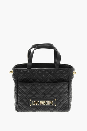 LOVE Borsa a Mano in Ecopelle Trapuntata con Catena Dorata