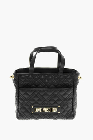 LOVE Borsa a Mano in Ecopelle Trapuntata con Catena Dorata