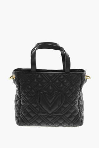 LOVE Borsa a Mano in Ecopelle Trapuntata con Catena Dorata