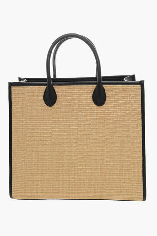 LOVE Maxi Borsa Tote in Raffia con Tracolla Removibile