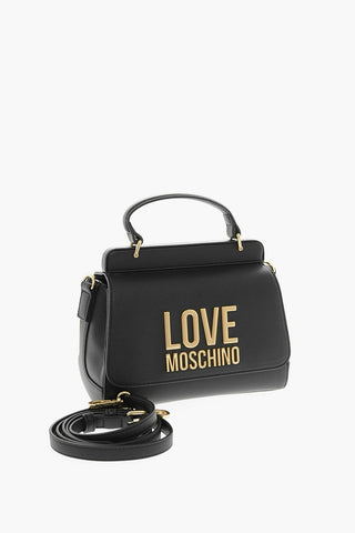 LOVE Borsa a Spalla in Ecopelle con Maxi Logo Dorato