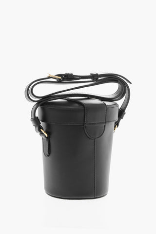 LOVE Leather Bucket Bag with Gold Turn Lock Closure