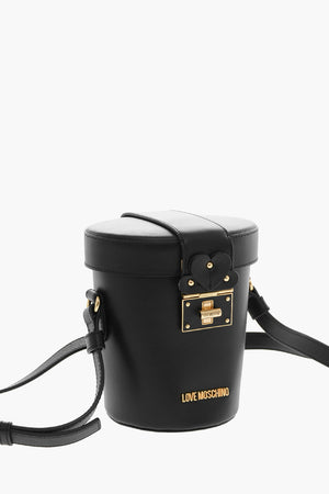 LOVE Leather Bucket Bag with Gold Turn Lock Closure