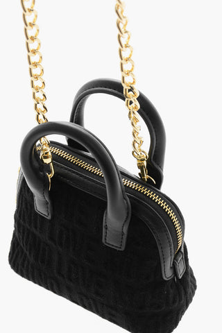 LOVE Mini Bag in Spugna con Logo in Rilievo all Over