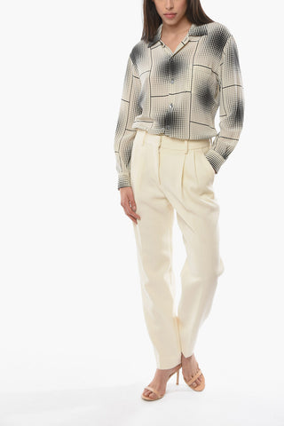 High Waist Virgin Wool BANKER Double Pleated Pants