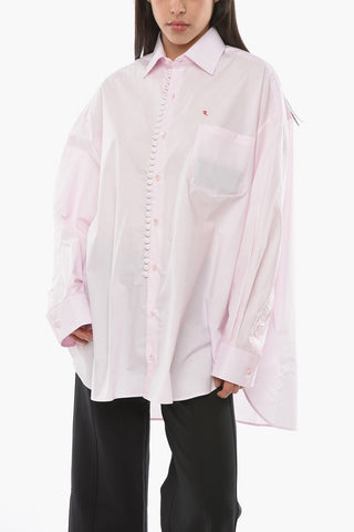 Over-sized Business Shirt with Chest Pocket and Embroidered Logo