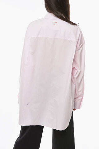 Over-sized Business Shirt with Chest Pocket and Embroidered Logo