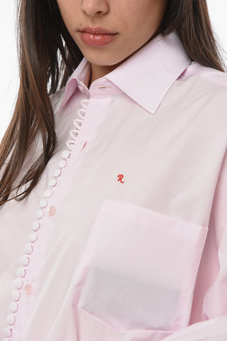 Over-sized Business Shirt with Chest Pocket and Embroidered Logo