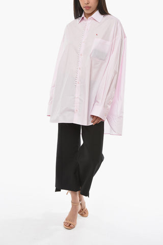 Over-sized Business Shirt with Chest Pocket and Embroidered Logo
