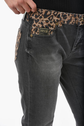 Slim Fit Jeans With Animalier Print
