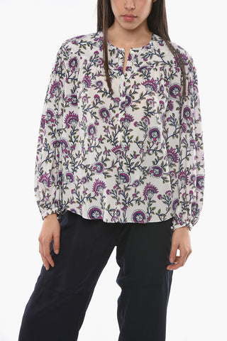 Blusa BRUNILLE in Seta con Stampa Floreale e Maniche a Sbuffo