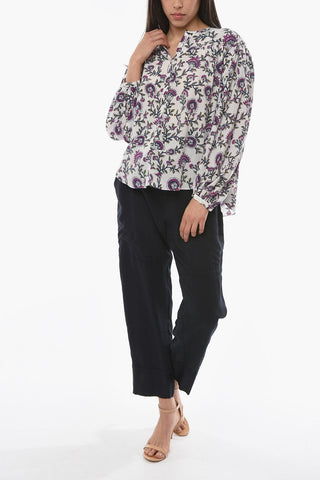 Blusa BRUNILLE in Seta con Stampa Floreale e Maniche a Sbuffo