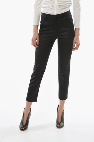 Virgin-wool-blend Tailored Pants with Beaded Detailing