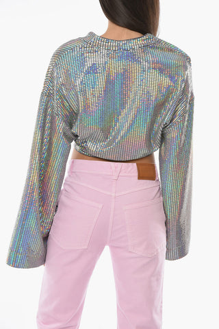 Holographic Effect KRISTINIA Cropped Cardigan