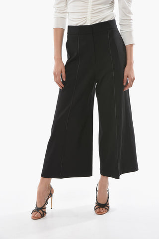 Pantaloni Culotte in Twill di Lana