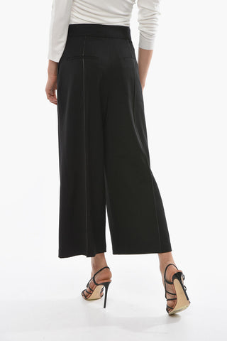 Pantaloni Culotte in Twill di Lana