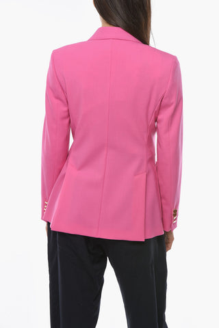 Virgin-wool-blend GIN Double-breasted Blazer with Peak Lapel