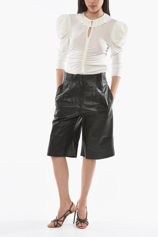 Shorts In Pelle A Vita Alta