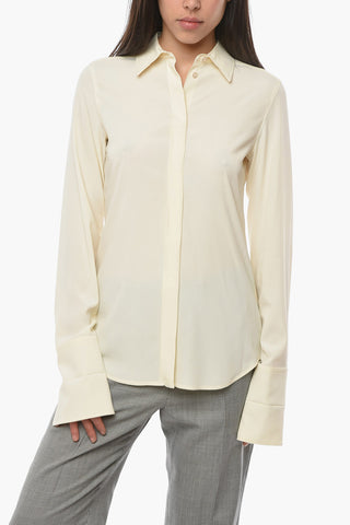 Silk-blend SAND Shirt with Double-cuff