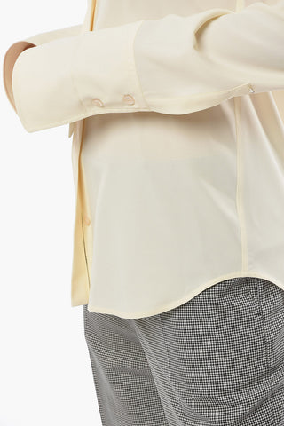 Silk-blend SAND Shirt with Double-cuff