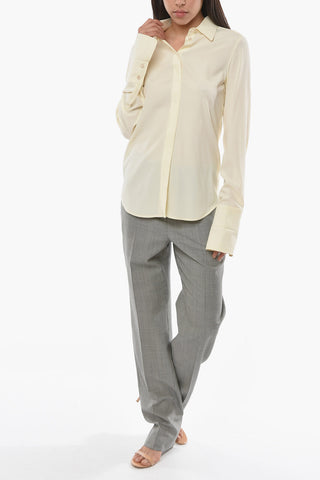 Silk-blend SAND Shirt with Double-cuff