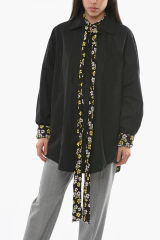 Reversible Printed Coat With Ribbon Neck
