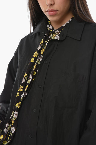 Reversible Printed Coat With Ribbon Neck