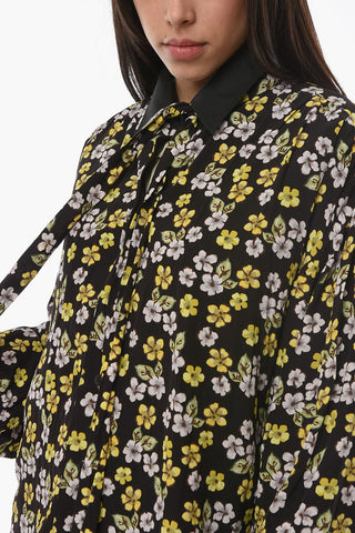 Reversible Printed Coat With Ribbon Neck