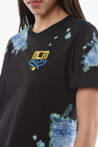 T-Shirt Girocollo con Logo Ricamato